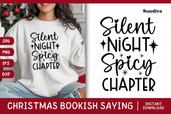 Christmas Bookish Quote SVG 6: A Festive Embroidery Design for Crafty Creators