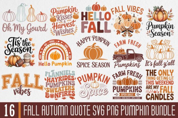 Fall Autumn Quote SVG PNG Pumpkin Bundle Review for Real Projects