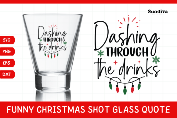 Funny Christmas Shot Glass Quote SVG 44: A Lighthearted Embroidery Design for Holiday Cheer
